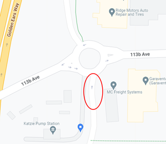 Map of 113B Ave Ramp