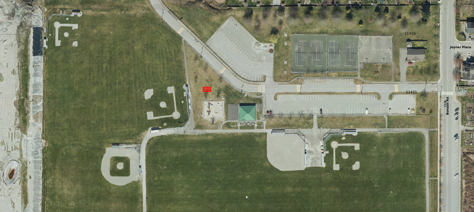 map of picnic shelter construction area at PMAP