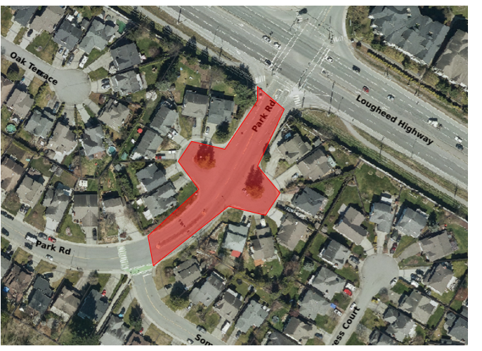 Map of Park Road between Somerset and Lougheed
