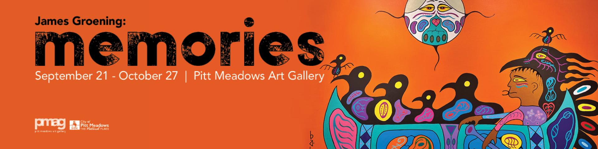 title of show and artist work in background