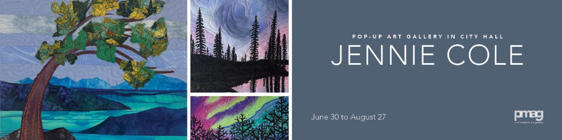 group of artist images on title banner