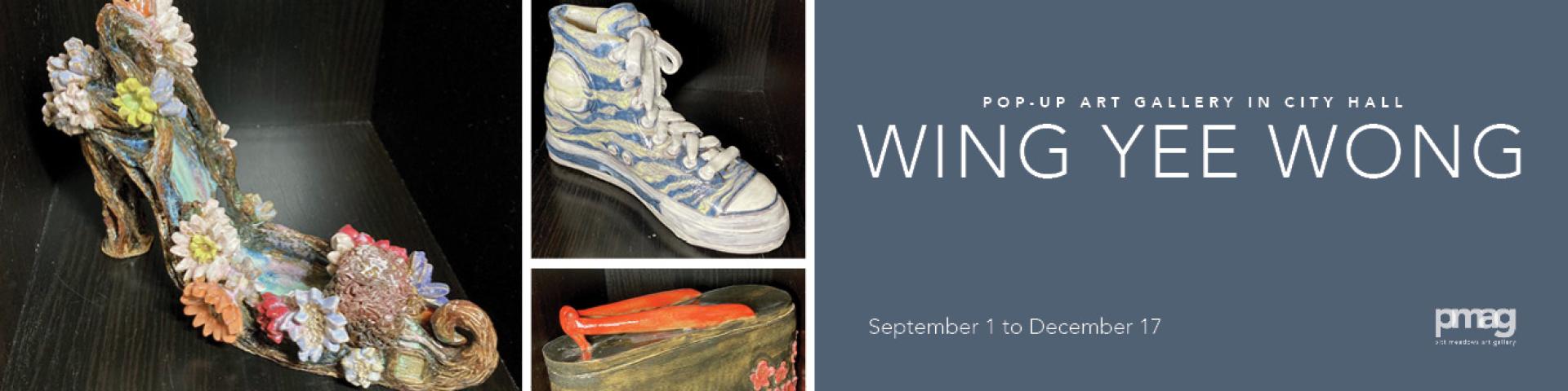 photos of decorative shoes made out of pottery