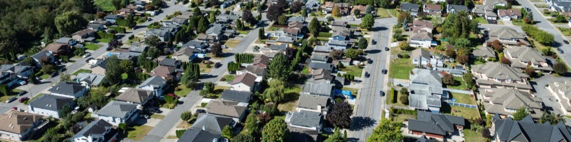 aerial view of residential area