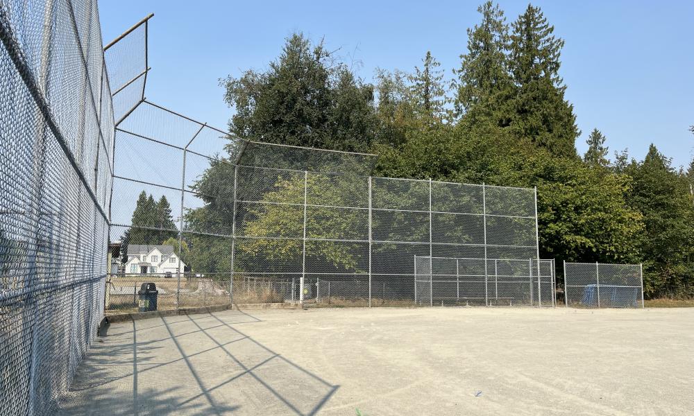 Pat Hardy field ball diamond at North Bonson Park on a sunny day