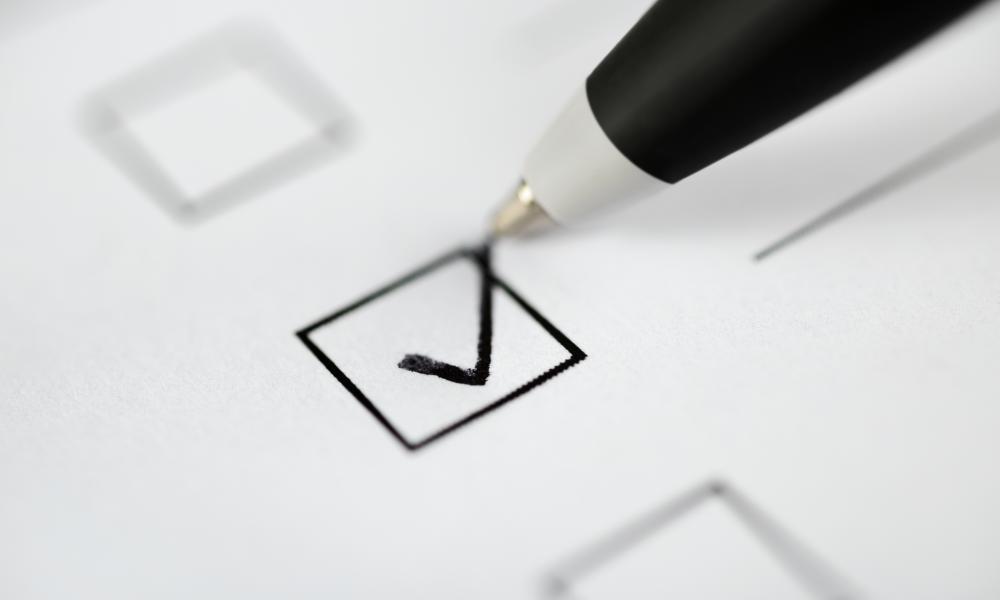 ballot with a box checked off