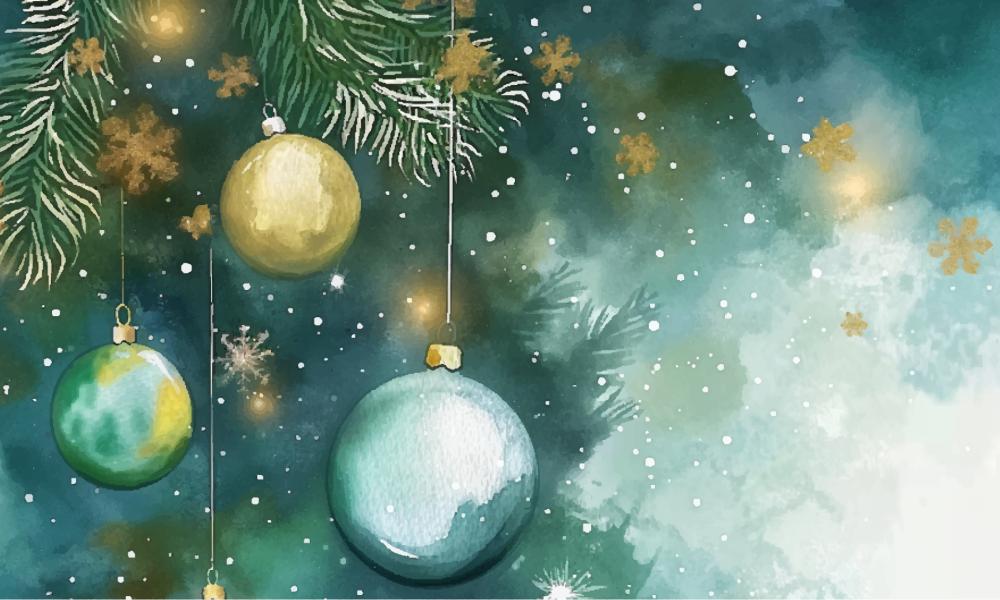 watercolour painted ornaments