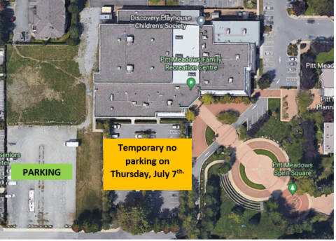 Map of recreation centre south parking lot