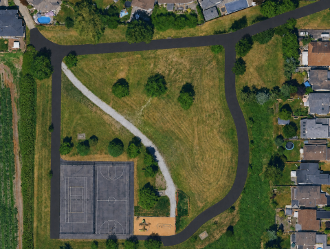 aerial map of Mitchell park and paving area