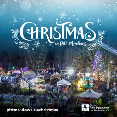 Night photo of the Christmas in Pitt Meadows event